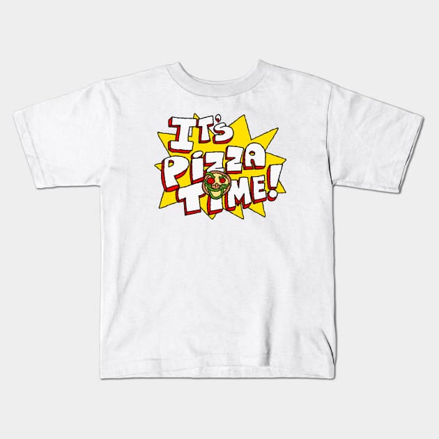 Its Pizza Time v2 Kids T-Shirt by demonigote